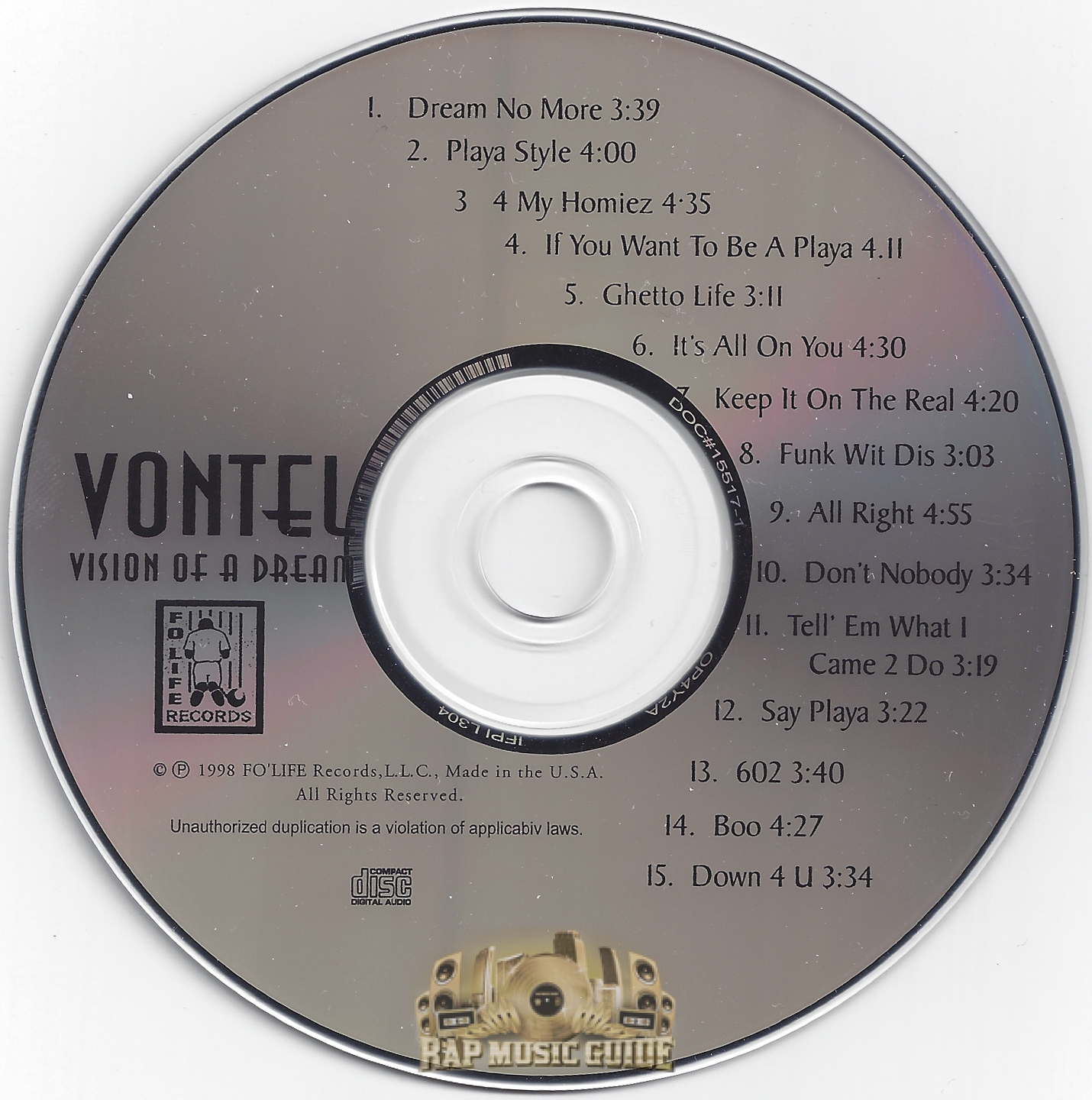 Vontel - Vision Of A Dream: Bootleg. CD | Rap Music Guide